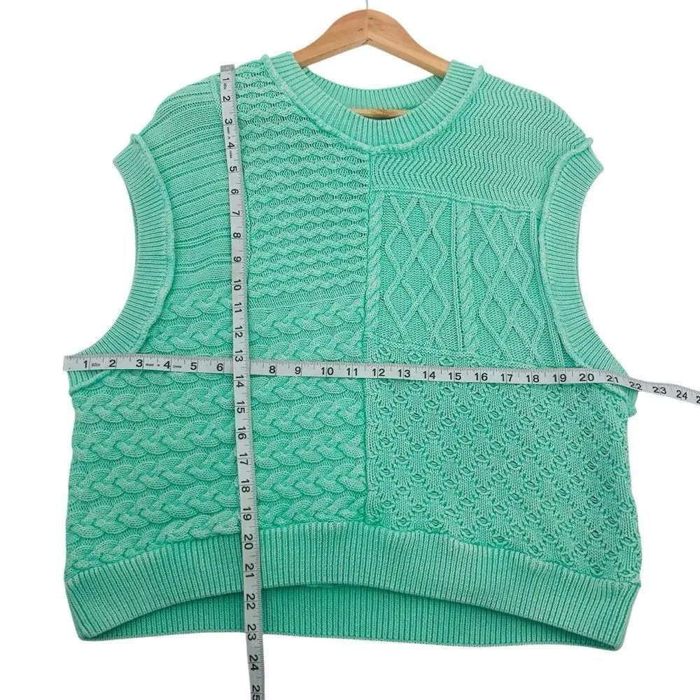 NWT Free People Take The Plunge Vest bright mint green size medium